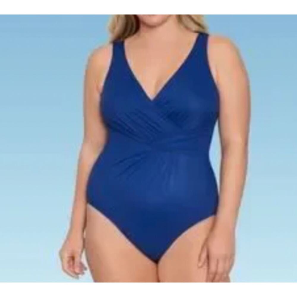 Dreamsuit Blue Wrap Swimsuit - Sz 12